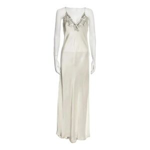 Elegant White Satin Nightgown